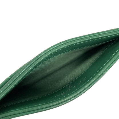 Chanel Card Case Matelasse Green Silver Hardware