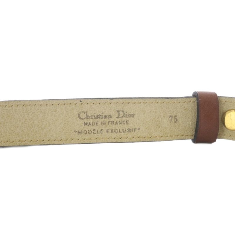 Christian DIOR Leather Belt 75 Brown