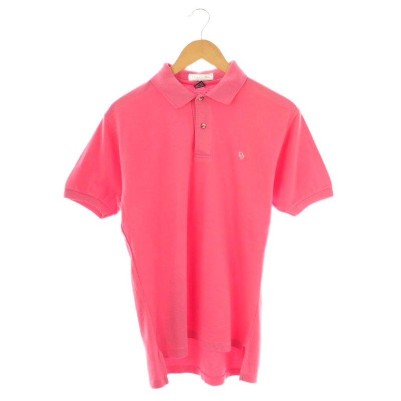 Christian DIOR USA Made Polo Shirt Vintage Short Sleeve Logo Embroidery Cotton