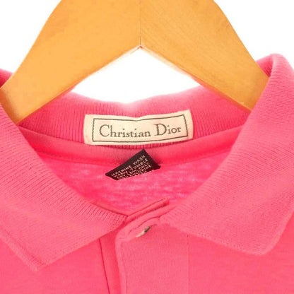 Christian DIOR USA Made Polo Shirt Vintage Short Sleeve Logo Embroidery Cotton