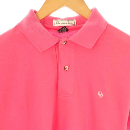 Christian DIOR USA Made Polo Shirt Vintage Short Sleeve Logo Embroidery Cotton