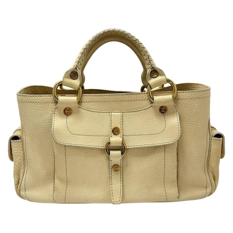 Celine Tote Boogie Bag Light Yellow Leather