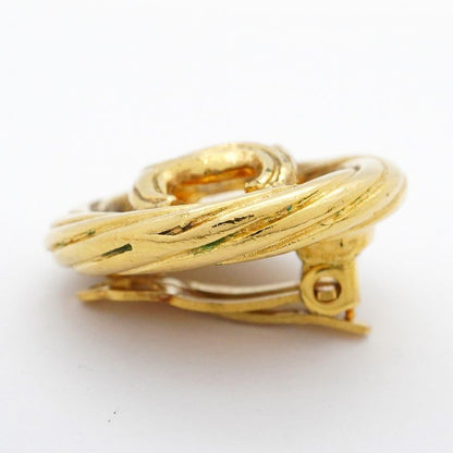 Chanel Earrings Vintage Coco Mark Round Shape Circle GP Plated Gold Ladies