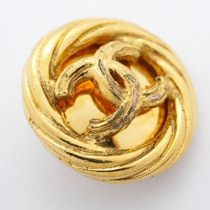 Chanel Earrings Vintage Coco Mark Round Shape Circle GP Plated Gold Ladies