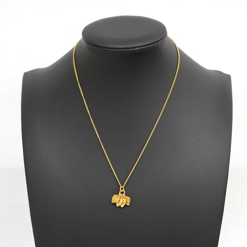 Christian Dior Necklace Dior Logo GP Plated Gold Ladies