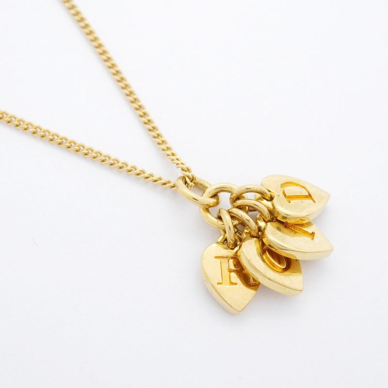 Christian Dior Necklace Dior Logo GP Plated Gold Ladies