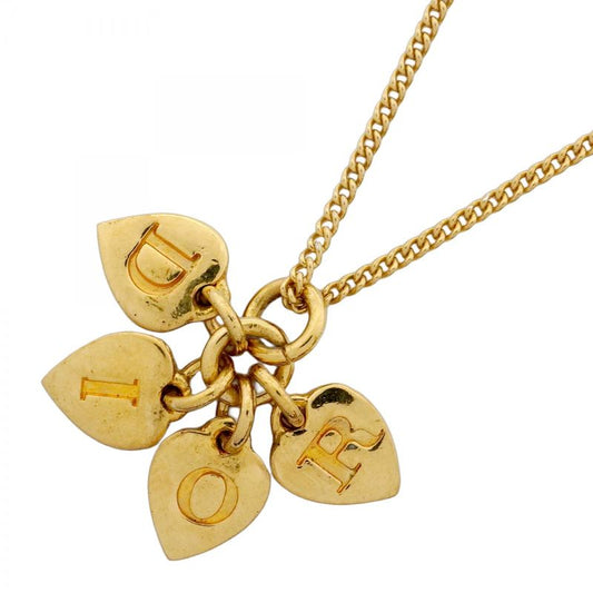 Christian Dior Necklace Dior Logo GP Plated Gold Ladies