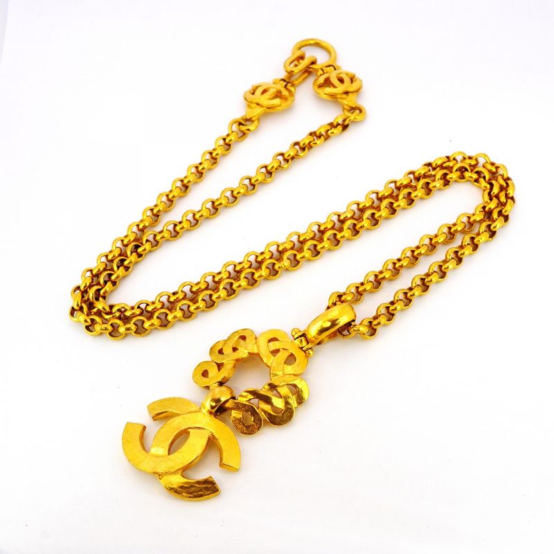 Chanel Necklace Vintage Coco Mark GP Plated Gold Ladies
