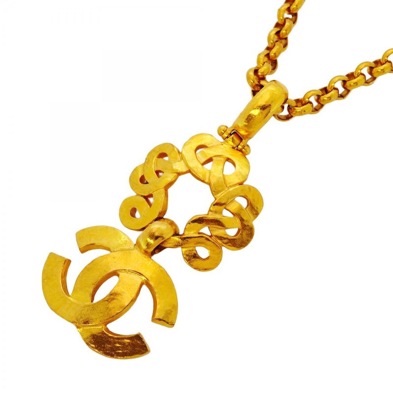 Chanel Necklace Vintage Coco Mark GP Plated Gold Ladies