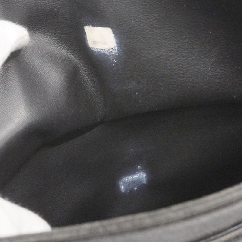 Chanel Shoulder Bag Caviar Skin Black Gold Hardware Women