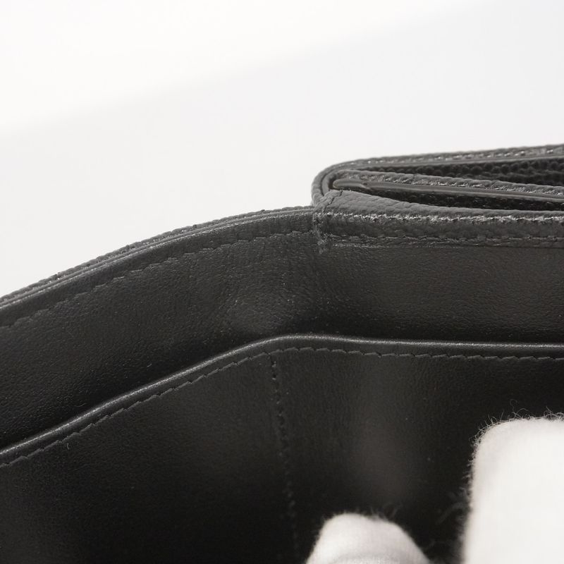 Chanel Wallet Boy Chanel Caviar Skin Black Gold Hardware Women