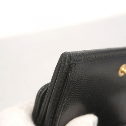 Chanel Wallet Boy Chanel Caviar Skin Black Gold Hardware Women