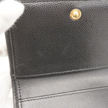 Chanel Wallet Boy Chanel Caviar Skin Black Gold Hardware Women