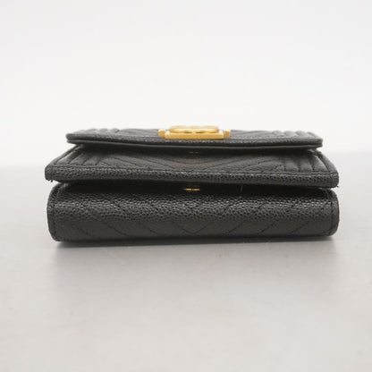 Chanel Wallet Boy Chanel Caviar Skin Black Gold Hardware Women