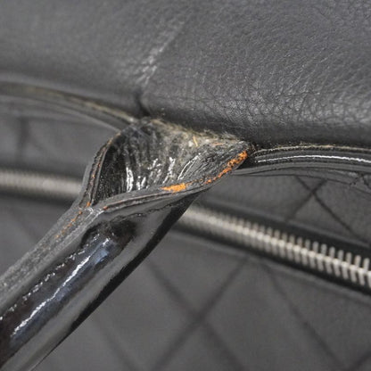 Chanel Handbag Matelasse Caviar Skin Black Silver Hardware Women