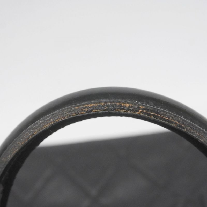 Chanel Handbag Matelasse Caviar Skin Black Silver Hardware Women