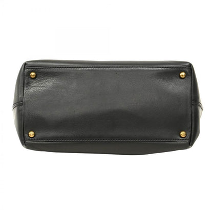 Chanel Handbag Leather Black Gold Hardware 2way Bag Ladies