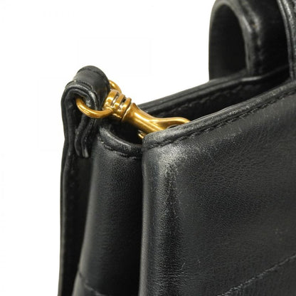 Chanel Handbag Leather Black Gold Hardware 2way Bag Ladies