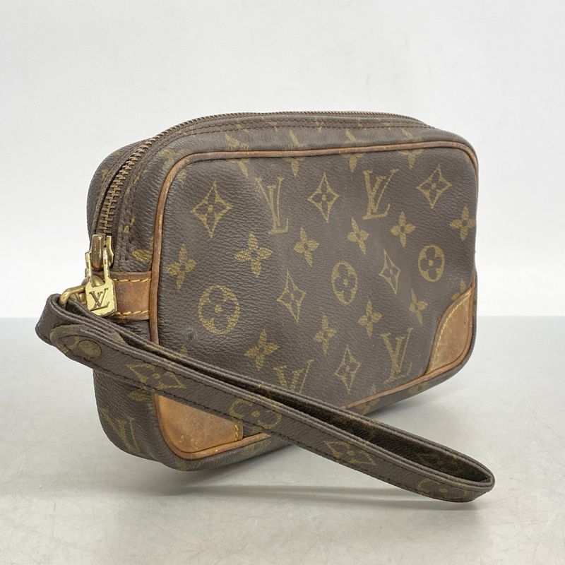 Louis Vuitton Clutch Bag Monogram Marly Dragonne PM M51827 Brown Men's