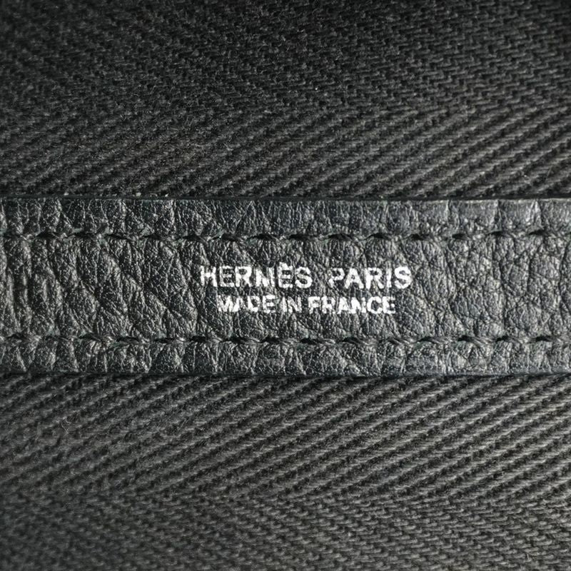 Hermes Tote Bag Garden Party PM Twirl Chevron Black Silver Hardware X Engraved