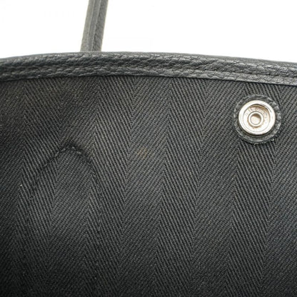 Hermes Tote Bag Garden Party PM Twirl Chevron Black Silver Hardware X Engraved