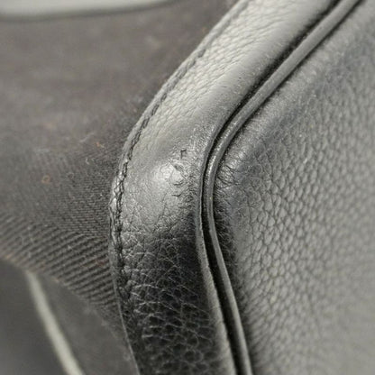 Hermes Tote Bag Garden Party PM Twirl Chevron Black Silver Hardware X Engraved