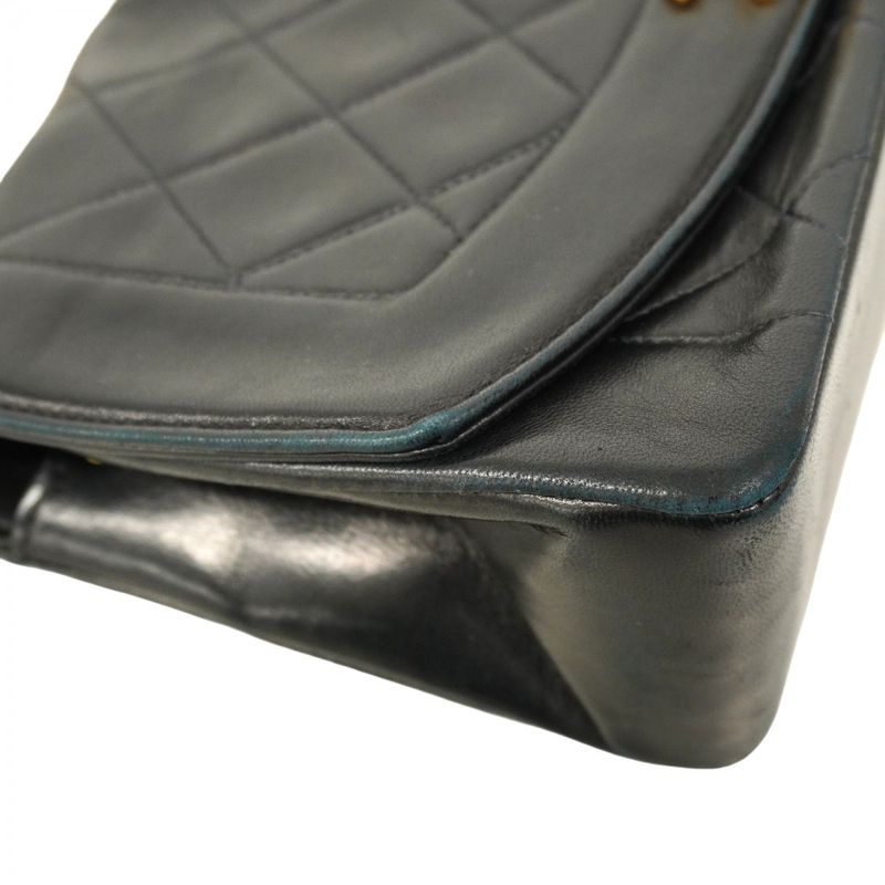 Chanel Shoulder Bag Diana Lambskin Black Gold Hardware Women