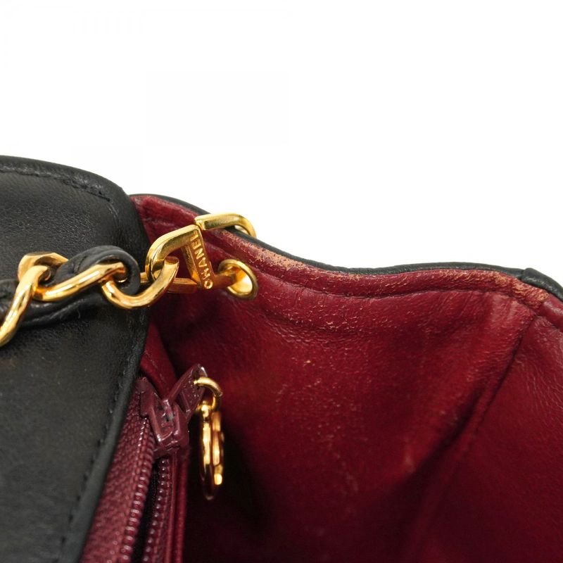 Chanel Shoulder Bag Diana Lambskin Black Gold Hardware Women