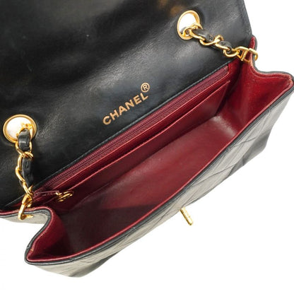 Chanel Shoulder Bag Diana Lambskin Black Gold Hardware Women