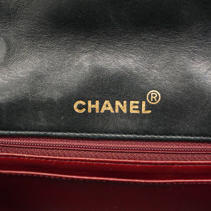Chanel Shoulder Bag Diana Lambskin Black Gold Hardware Women