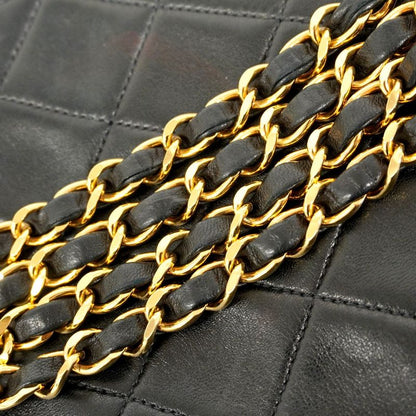 Chanel Shoulder Bag Diana Lambskin Black Gold Hardware Women