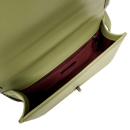 Chanel Shoulder Bag Boy Chanel/v-stitched Lambskin Green Silver Hardware Women