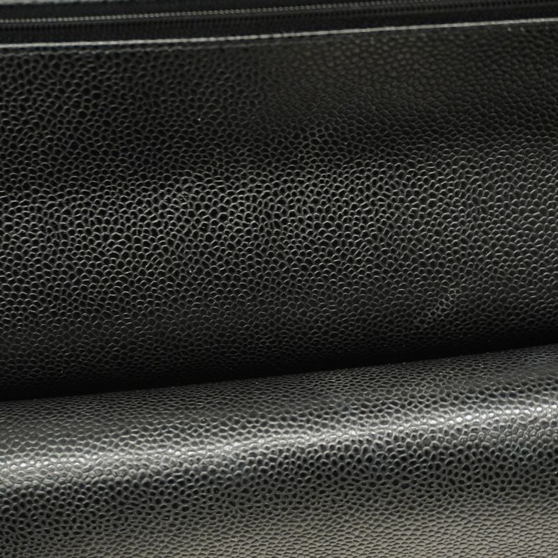 Chanel Shoulder Bag Deca Matelasse Caviar Skin Black Gold Hardware Women