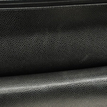 Chanel Shoulder Bag Deca Matelasse Caviar Skin Black Gold Hardware Women