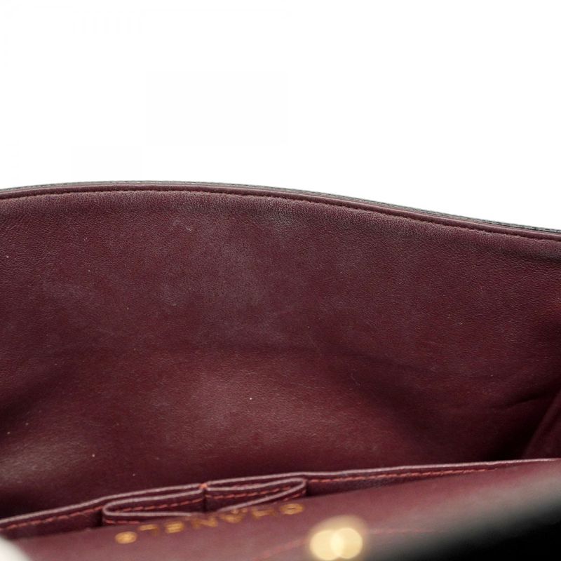 Chanel Shoulder Bag Deca Matelasse Caviar Skin Black Gold Hardware Women