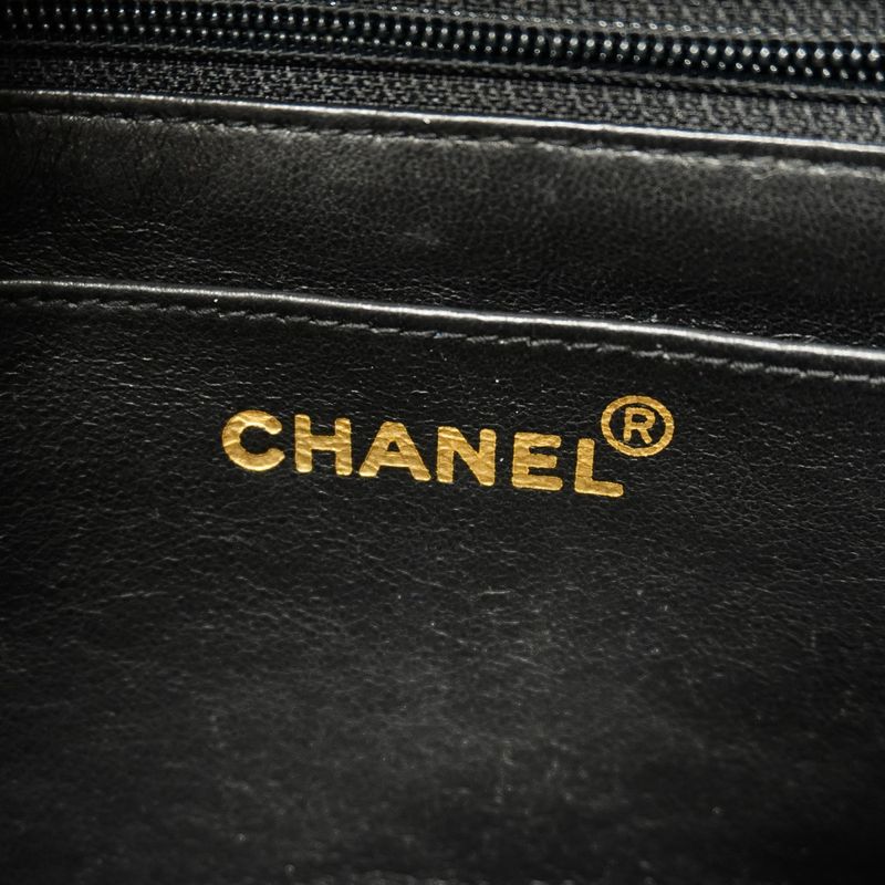 Chanel Shoulder Bag Matelasse Diana Caviar Skin Black Gold Hardware Women