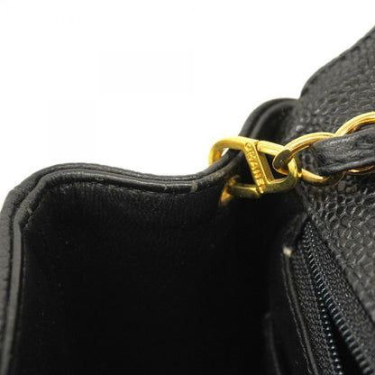 Chanel Shoulder Bag Matelasse Diana Caviar Skin Black Gold Hardware Women