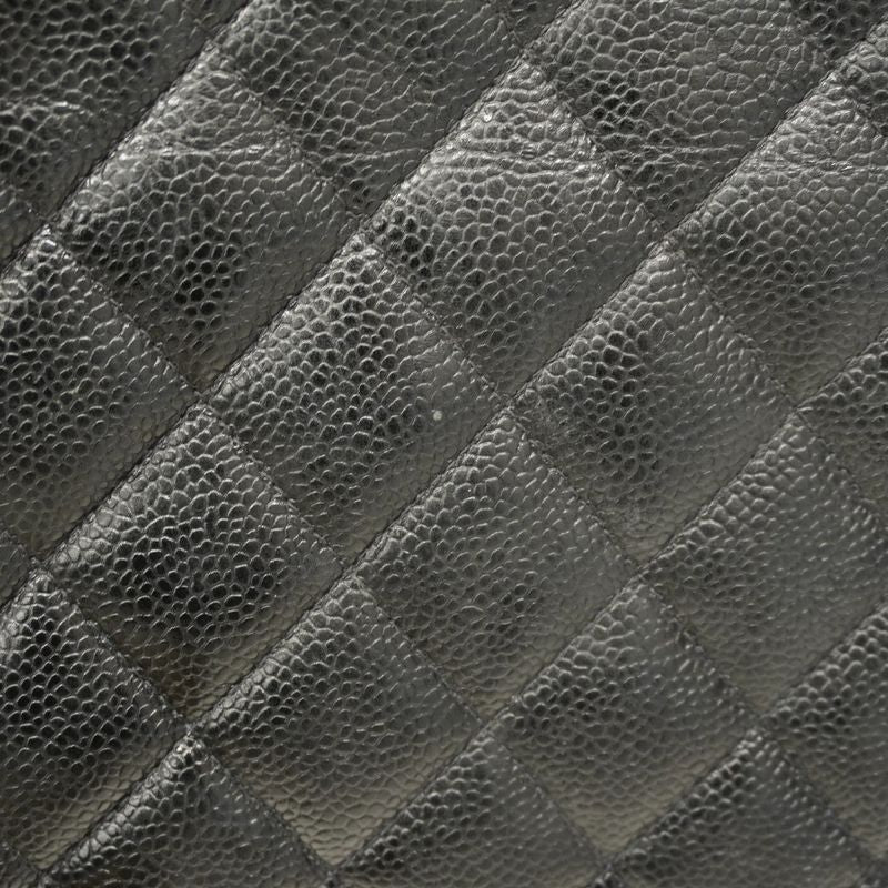 Chanel Shoulder Bag Matelasse Diana Caviar Skin Black Gold Hardware Women