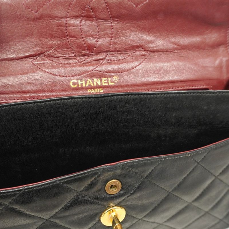Chanel Shoulder Bag Matelasse / Paris Limited Edition Lambskin Black Gold/silver