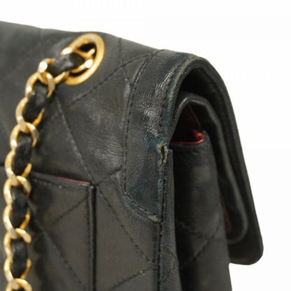 Chanel Shoulder Bag Matelasse / Paris Limited Edition Lambskin Black Gold/silver