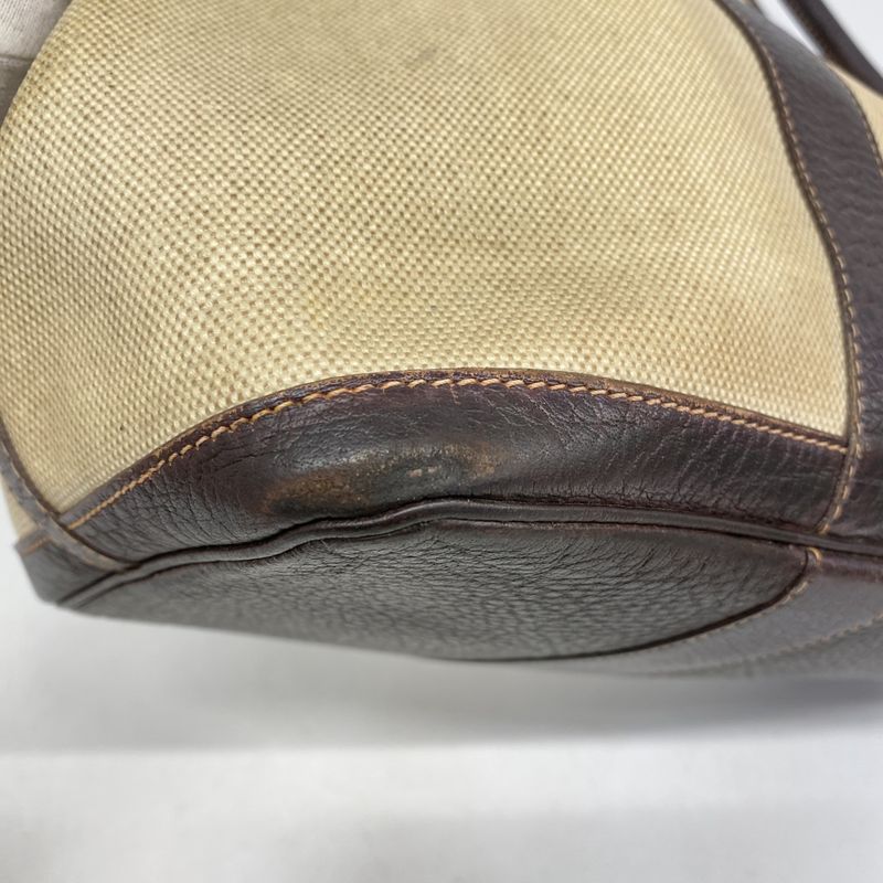 Hermes Tote Bag Garden Party PM Toile Ash Beige Silver Hardware □H Engraved