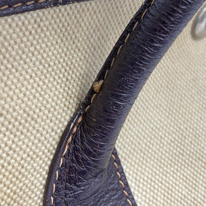 Hermes Tote Bag Garden Party PM Toile Ash Beige Silver Hardware □H Engraved