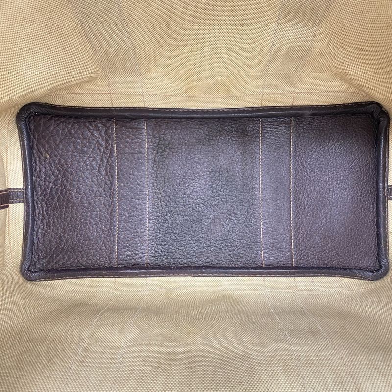 Hermes Tote Bag Garden Party PM Toile Ash Beige Silver Hardware □H Engraved