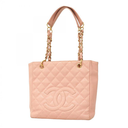 Chanel Tote Matelasse Caviar Skin Pink Gold Hardware Women