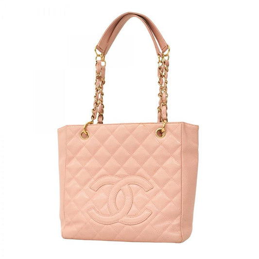 Chanel Tote Matelasse Caviar Skin Pink Gold Hardware Women