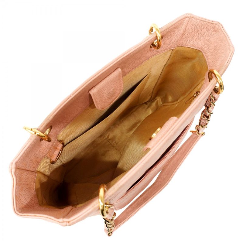 Chanel Tote Matelasse Caviar Skin Pink Gold Hardware Women