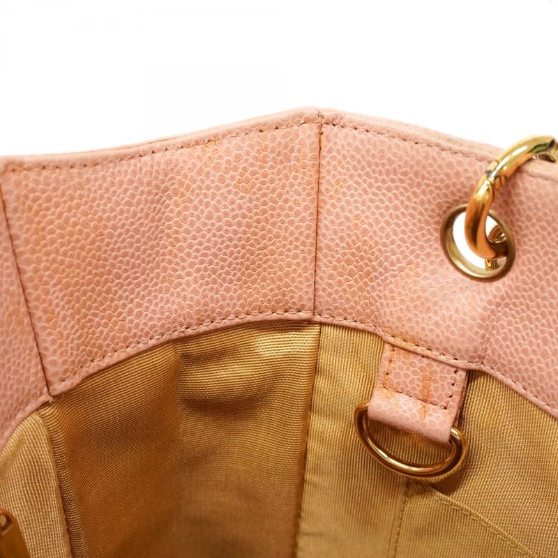 Chanel Tote Matelasse Caviar Skin Pink Gold Hardware Women