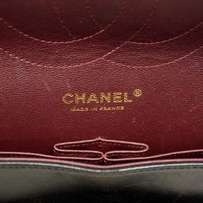 Chanel Shoulder Bag Deka Matelasse Lambskin Black Gold Hardware Women