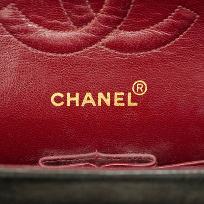 Chanel Shoulder Bag Matelasse Lambskin Black Gold Hardware Women