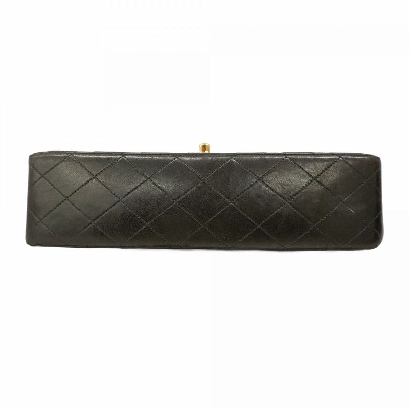 Chanel Shoulder Bag Matelasse Lambskin Black Gold Hardware Women